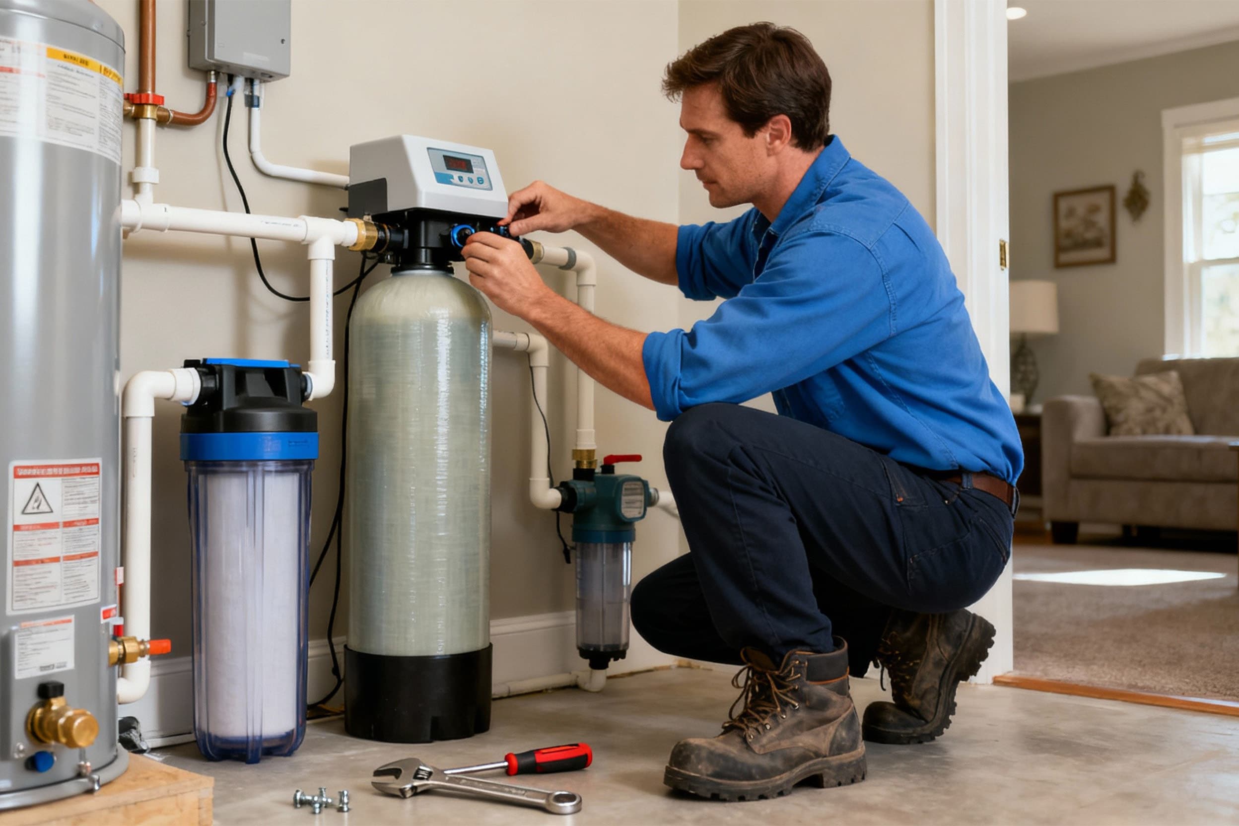 Well water treatment system installed at a Vancouver Island home